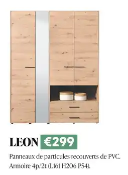 Meubles Crack LEON Armoire 4p/2t offre