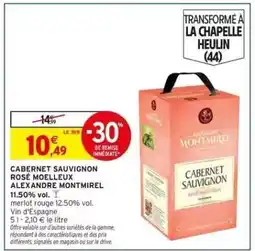 Intermarché CABERNET SAUVIGNON ROSÉ MOELLEUX ALEXANDRE MONTMIREL offre