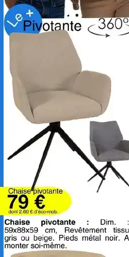 KREABEL Chaise pivotante offre