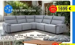 KREABEL Salon d'angle inclus 3 offre