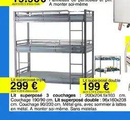 KREABEL Lit superposé 3 couchages offre