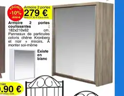 KREABEL Armoire 2 portes coulissantes offre