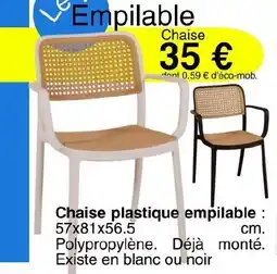 KREABEL Chaise plastique empilable offre