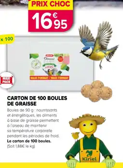 Kiriel Carton de 100 boules de graisse offre