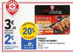 E.Leclerc TABLES DU MONDE Gyozas offre