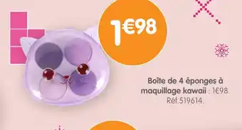 Boîte de 4 éponges à maquillage kawaii