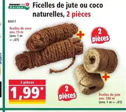 Norma POWER GARDEN Ficelles de jute ou coco naturelles offre