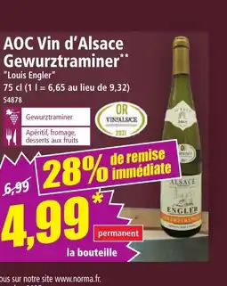 Norma AOC Vin d'Alsace Gewurztraminer offre