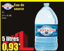 Norma CRISTALINE Eau de source offre