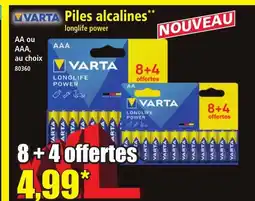 Norma VARTA Piles alcalines offre