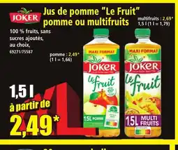 Norma JOKER Jus de pomme Le Fruit pomme ou multifruits offre
