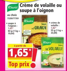 Norma KNORR Crème de volaille ou soupe à l'oignon offre