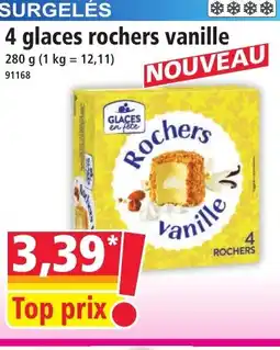 Norma 4 glaces rochers vanille offre