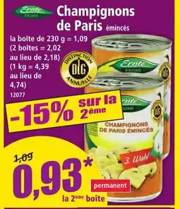 Norma Champignons de Paris émincés offre