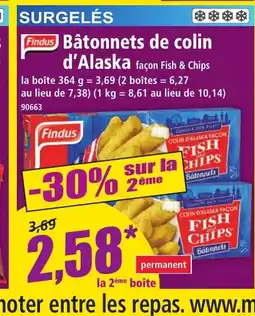 Norma FINDUS Bâtonnets de colin d'Alaska offre