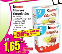 Norma KINDER 9 barres chocolatées offre