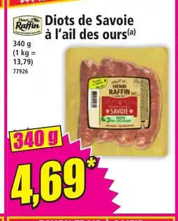 Norma HENRI RAFFIN Diots de Savoie à l'ail des ours offre