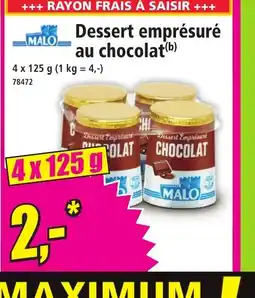 Norma Dessert emprésuré au chocolat offre