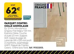 Tout faire matériaux Parquet contre- collé monolame offre