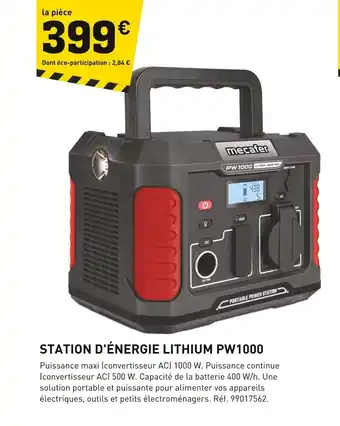Station d'énergie lithium pw1000