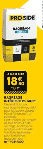 Tout faire matériaux Ragréage intérieur p3 gris offre