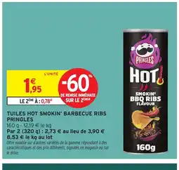 Intermarché PRINGLES Tuiles hot smokin' barbecue ribs offre