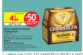 Intermarché GRIMBERGEN Bière d'abbaye blonde offre