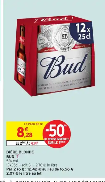 Intermarché BUD Bière blonde offre