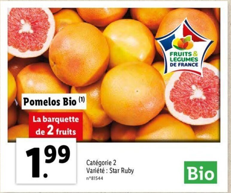 Promo Pomelos bio chez Lidl