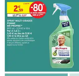 Intermarché MR PROPRE Spray multi-usages pomme offre