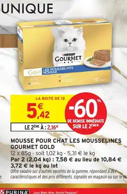 Intermarché GOURMET GOLD Mousse pour chat les mousselines offre