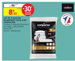 Intermarché COMPACTOR Lot de 5 sacs de rangement sous vide offre