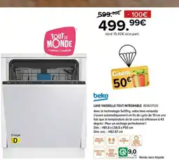 Gitem BEKO Lave vaisselle tout intégrable BDIN37530 offre