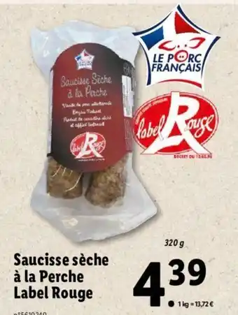 Lidl Saucisse sèche à la perche label rouge offre
