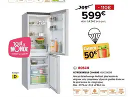Gitem BOSCH Réfrigérateur combiné KGN33NSDB offre