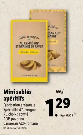 Lidl Mini sablés apéritifs offre