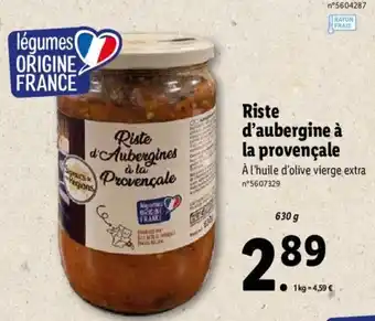 Lidl Riste d'aubergine à la provençale offre