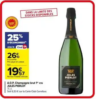 A.O.P. Champagne brut 1er cru JULES PIERLOT