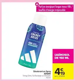 Carrefour Market Déodorant en Spray ADIDAS offre
