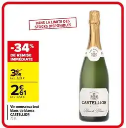 Carrefour Market CASTELLIOR Vin mousseux brut blanc de blancs offre