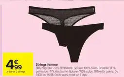 Carrefour Strings femme offre