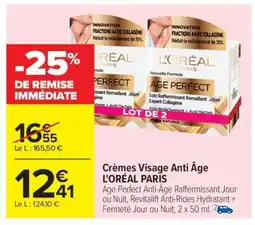 Carrefour Crèmes Visage Anti Âge L'ORÉAL PARIS offre