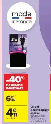 Carrefour Collant Morphologique opaque offre