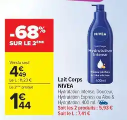 Carrefour Lait Corps Nivea offre