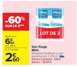 Carrefour Soin Visage Mixa offre
