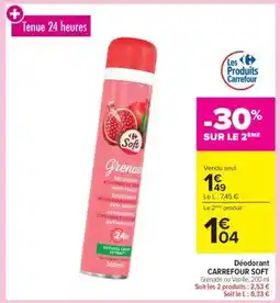 Carrefour Déodorant Carrefour Soft offre
