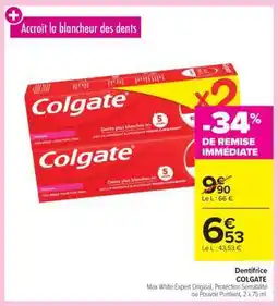 Carrefour Dentifrice Colgate offre