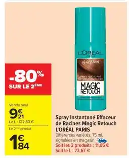Carrefour Spray Instantané Effaceur de Racines Magic Retouch L'ORÉAL PARIS offre