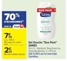 Carrefour Gel Douche Duo Pack SANEX offre