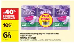 Carrefour ALWAYS DISCREET Pack Promo offre